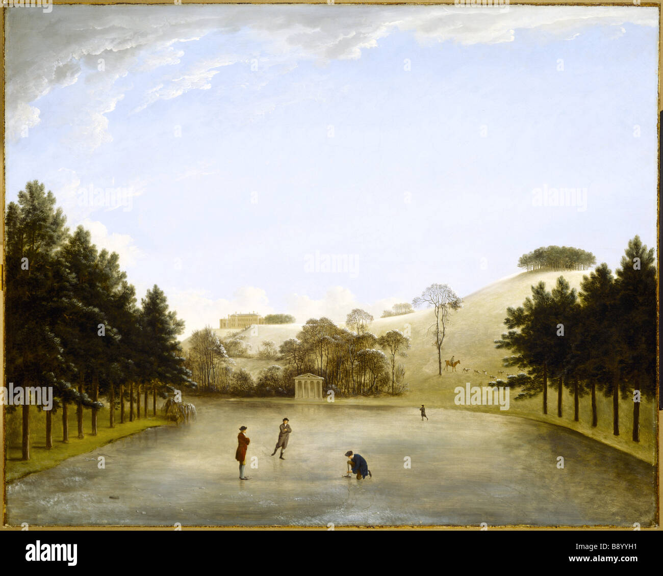 UPTON HOUSE by Anthony Devis showing the frozen lake with