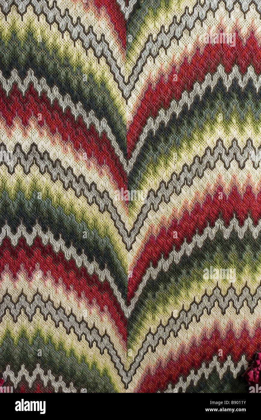 Close view of flame stitch (also known as Irish Stitch or Bargello