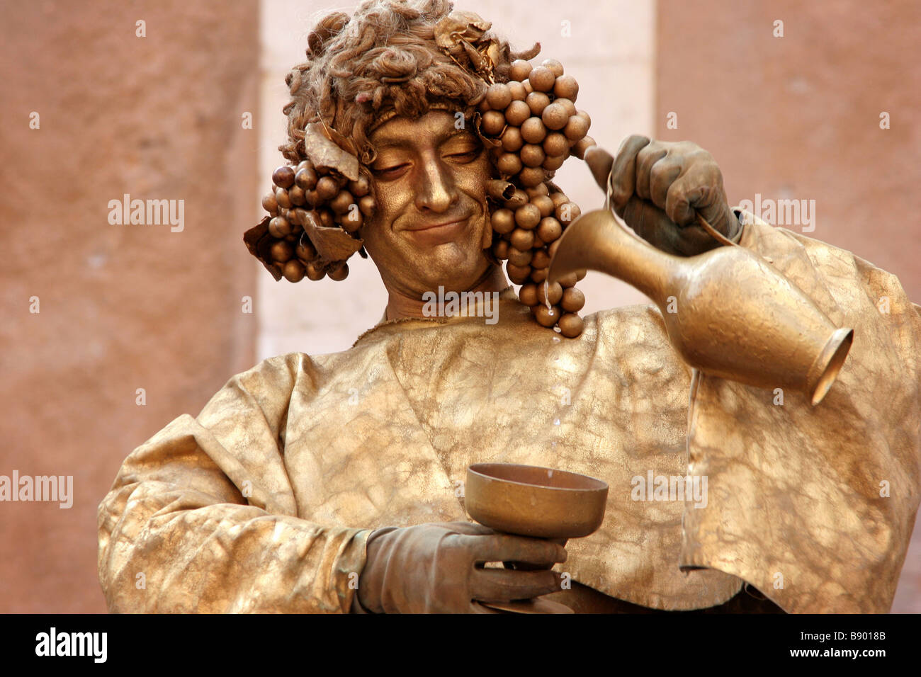 Street entertainer in Taormina Sicily Stock Photo