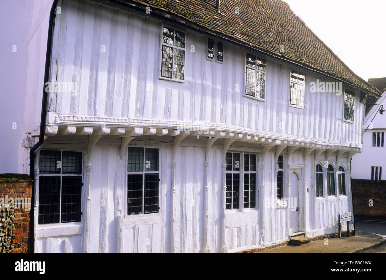 Lime washed timbered house Lady Street Lavenham charm quaint charming old English domestic