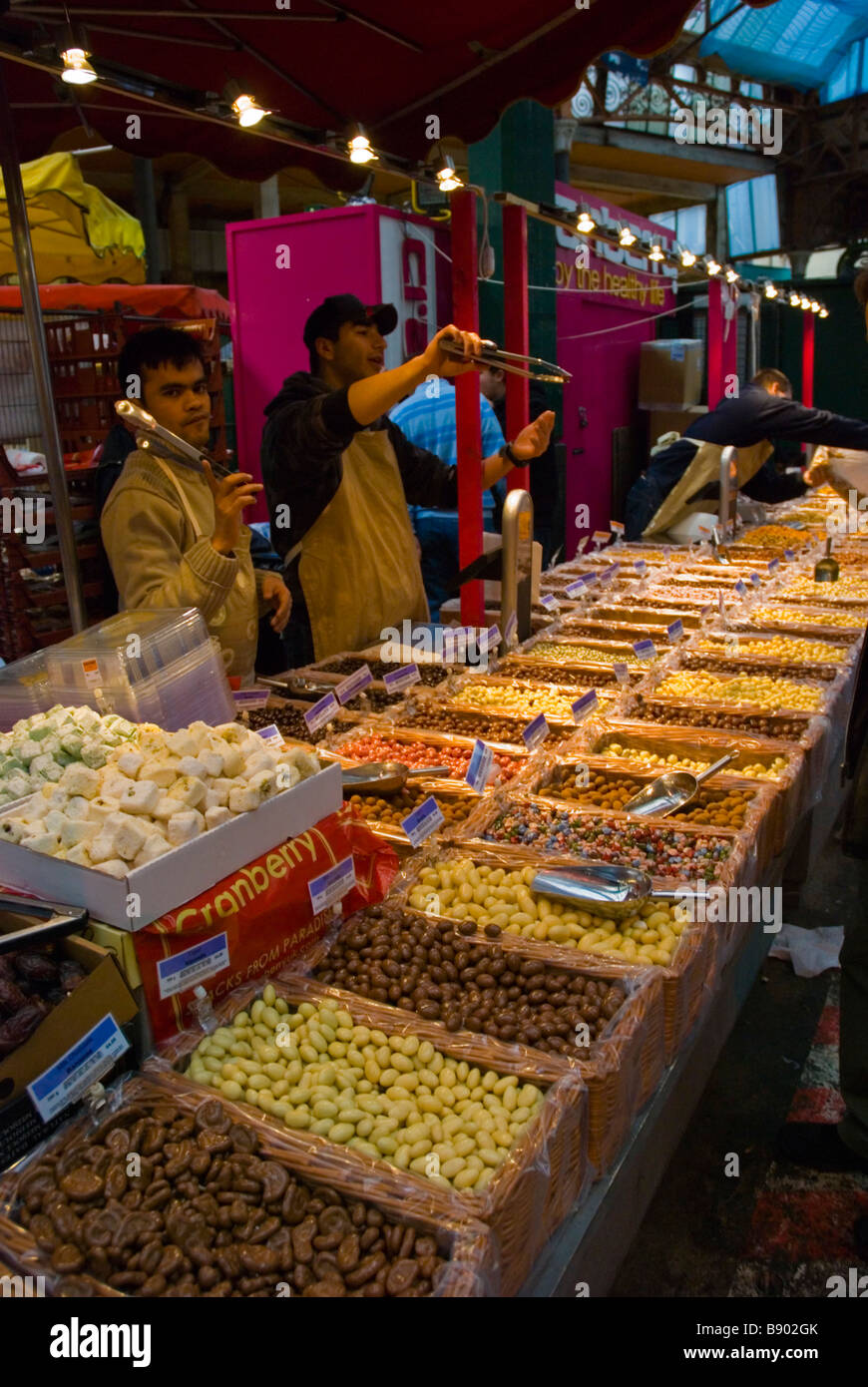 Nuts and seeds at Borough Organic Market in London England UK Stock
