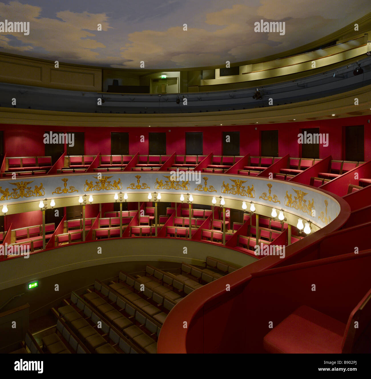 The auditorium at the Theatre Royal, Bury St Edmunds, Suffolk. Stock Photo