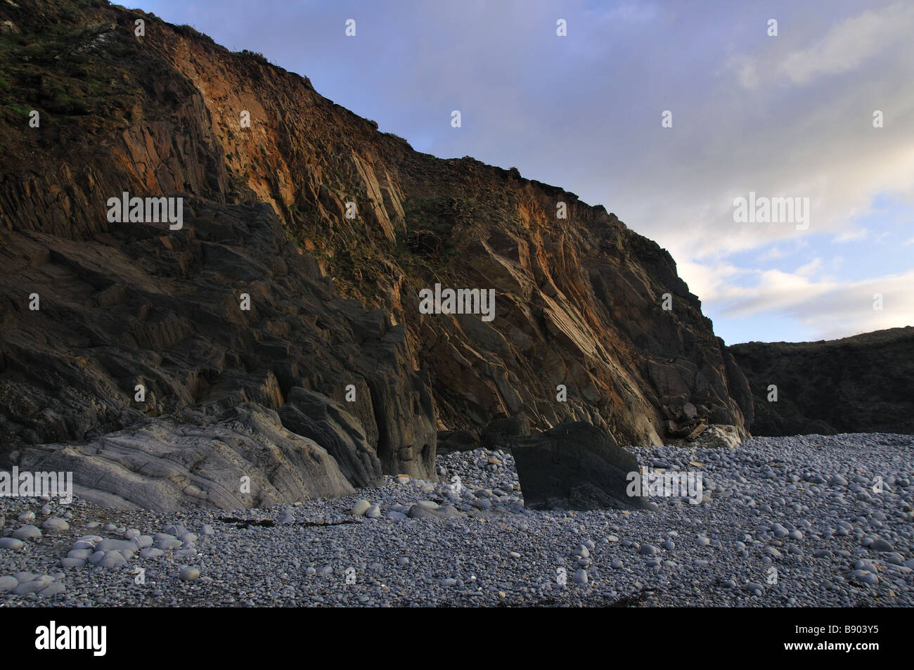 cliffs in evening light Stock Photo