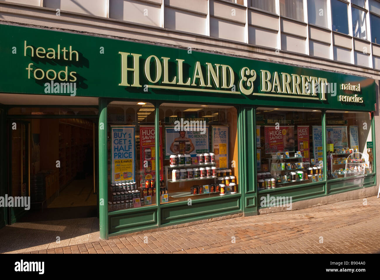 Holland & Barrett health foods shop store in Norwich,Norfolk,Uk Stock Photo