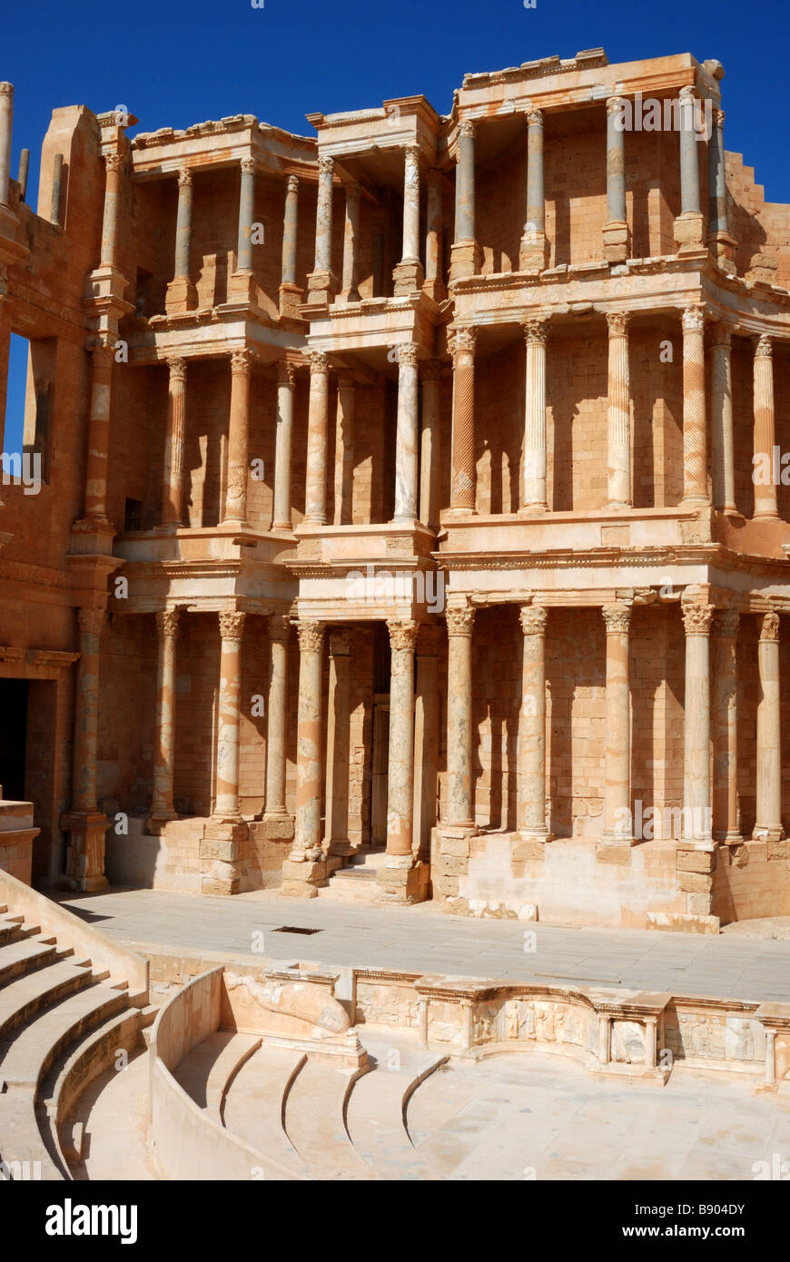 The roman theatre of Sabratha (Lybia) Stock Photo