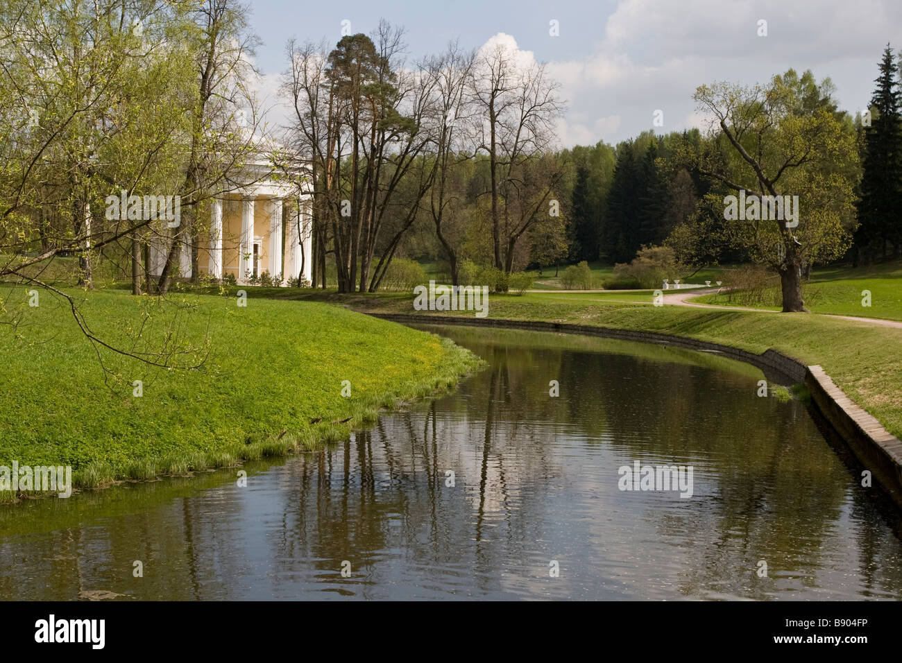 The State Museum-Reserve 'Pavlovsk' - a summer residence of the Russian emperor Paul I and his family. Pavlovsk park. Temple of Stock Photo