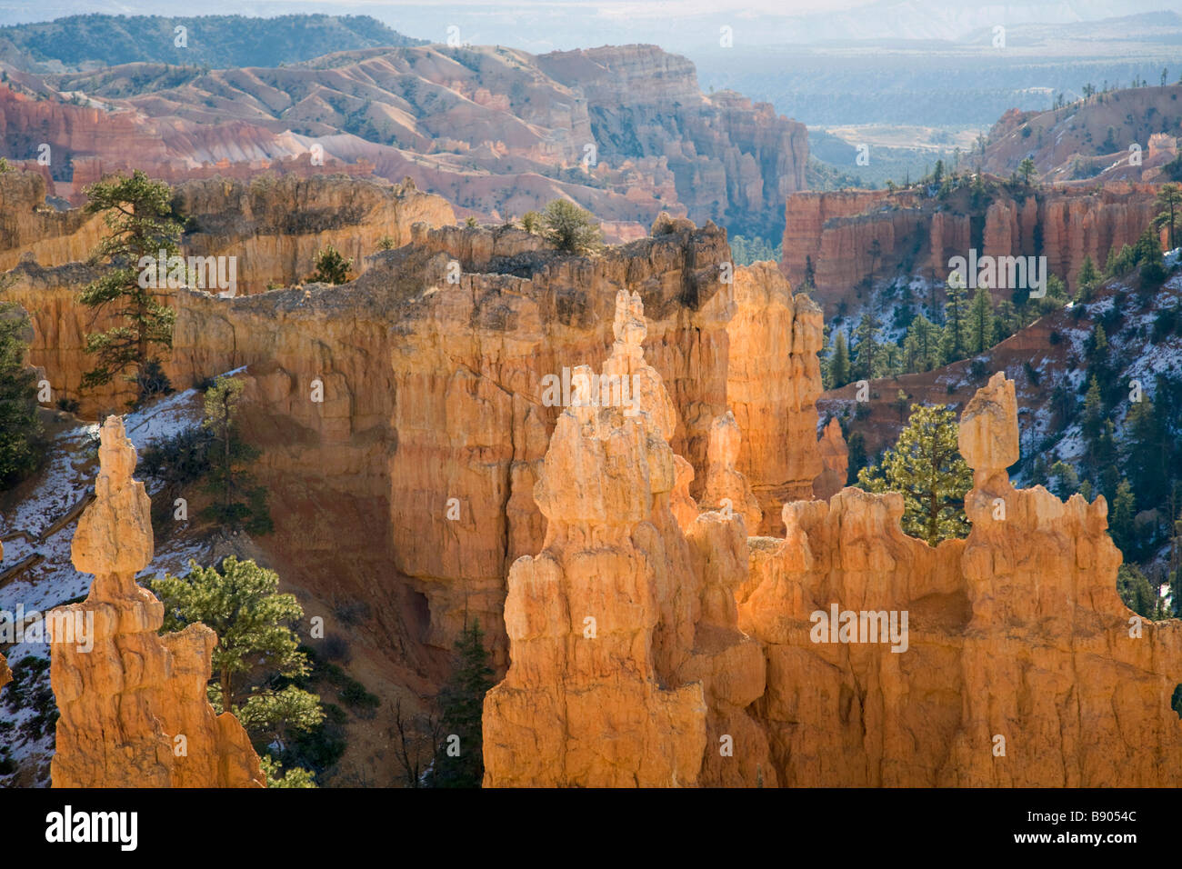 Formations as seen from Fairyland Point in Bryce Canyon National Park Utah Stock Photo
