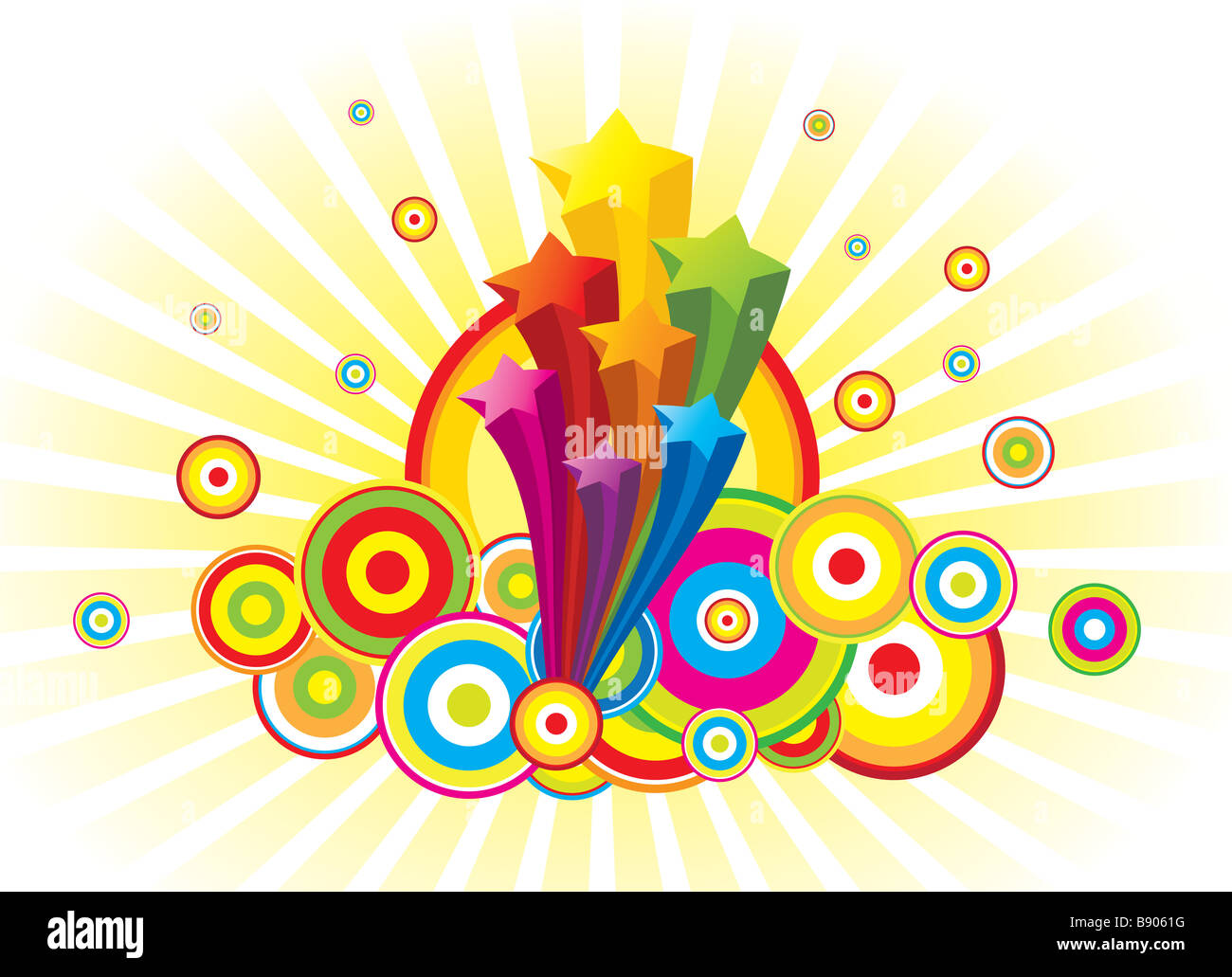 Illustration with 3D stars Stock Photo - Alamy