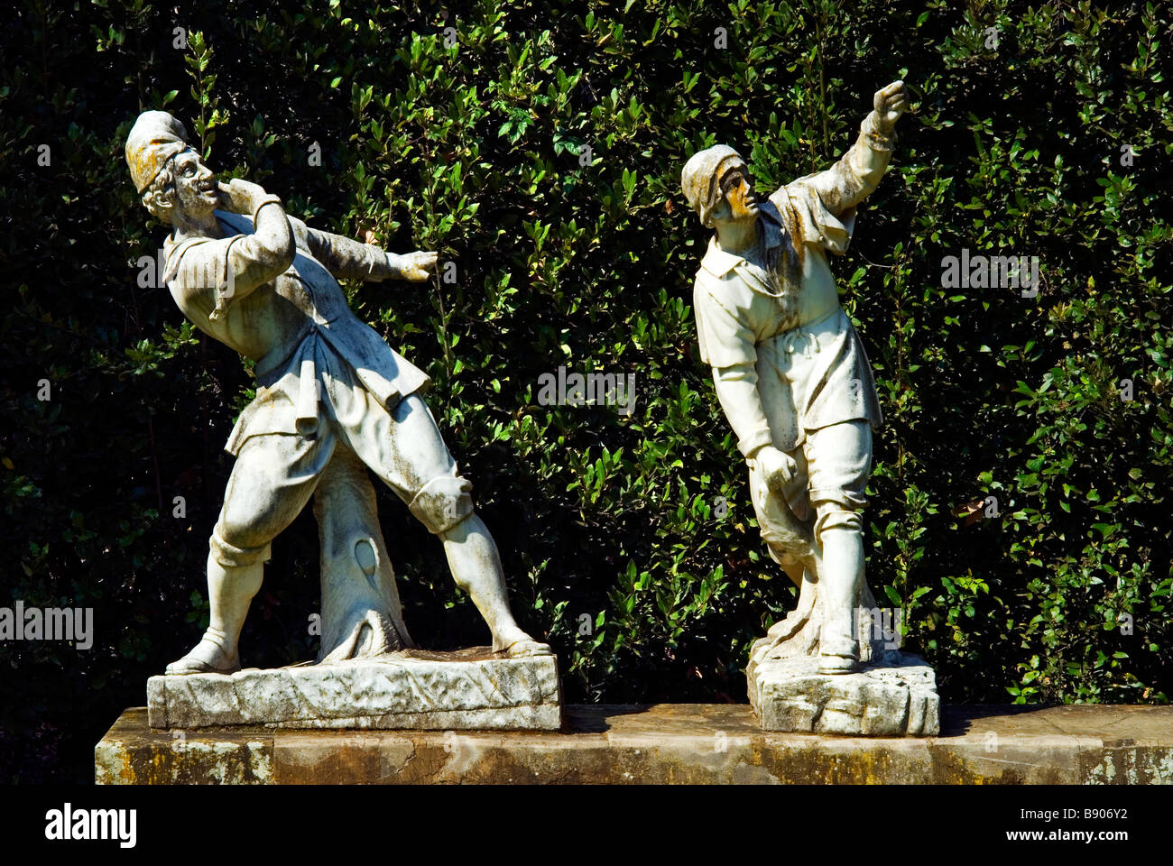 Statues at the entrance Boboli Gardens Florence Firenze Tuscany Italy Europe Stock Photo