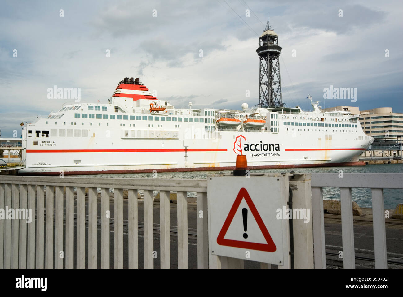 Europe Spain Catalonia Barcelona ferryport Stock Photo