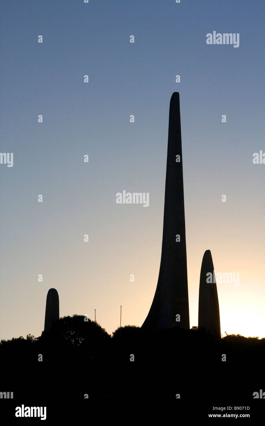 A silhouette of the Afrikaans Language Monument in Paarl, Western Cape, South Africa Stock Photo