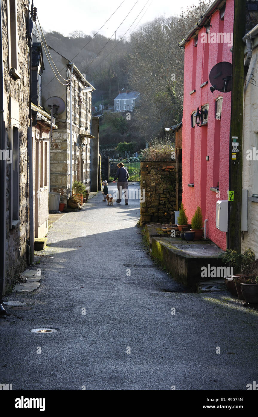 Houses along Church Lane St Dogmaels Pembrokeshire Stock Photo Alamy