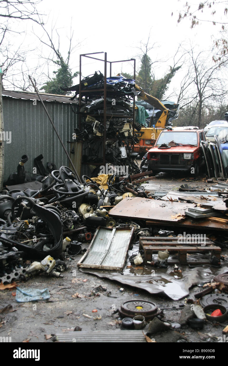 Scrap car breaker's yard pile hires stock photography and images Alamy