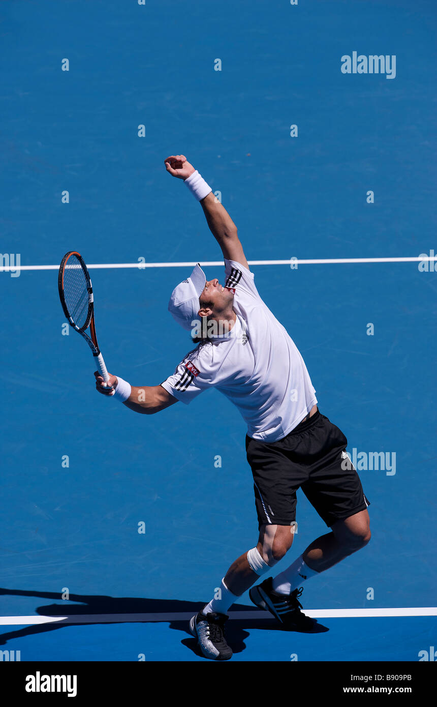Tennis player Fernando Gonzalez of Chile during the Australian Open Grand Slam 2009 in Melbourne Stock Photo