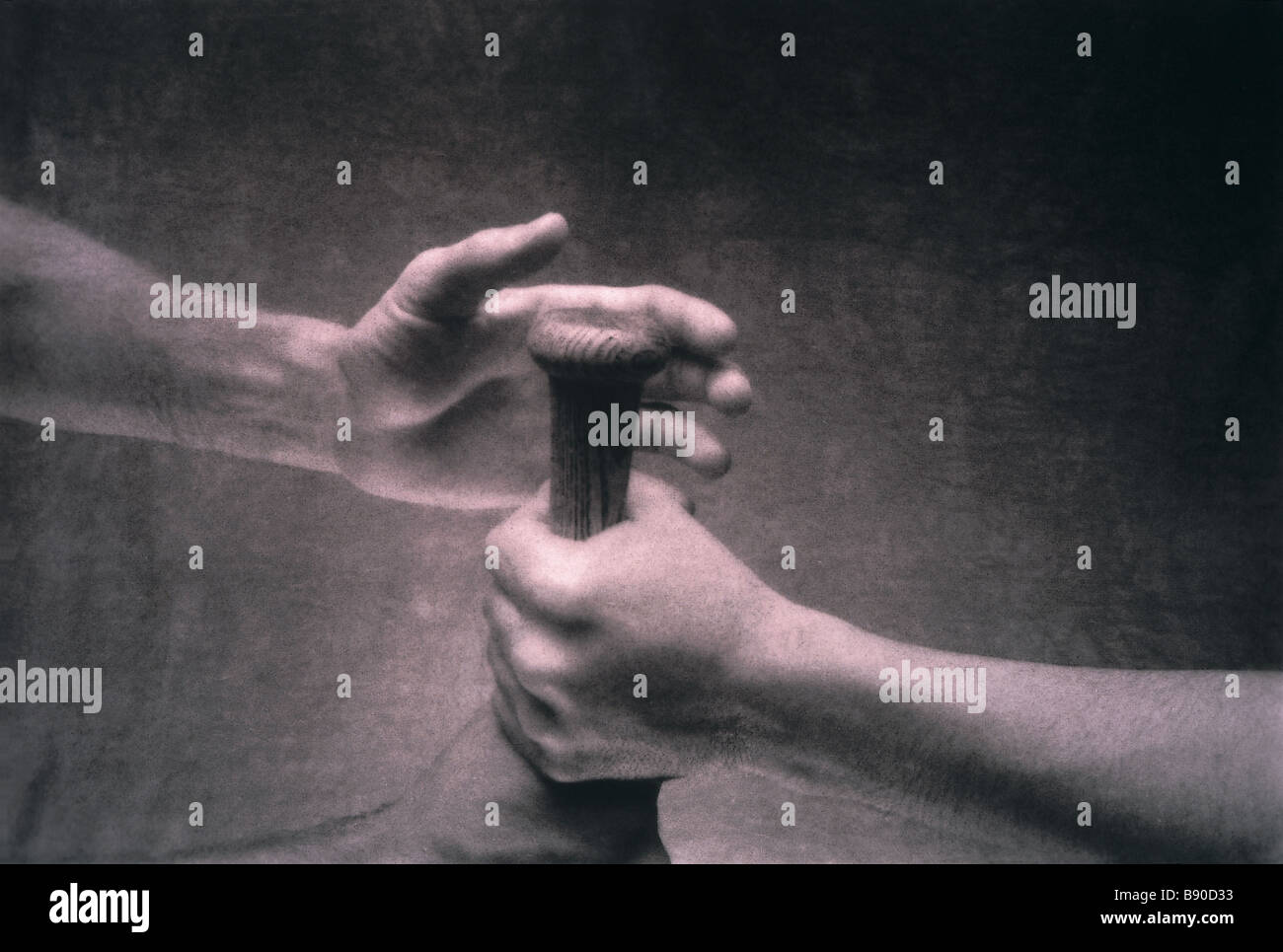 FL2228, STEVE LAWRENCE; Hand over fist competition baseball bat Stock