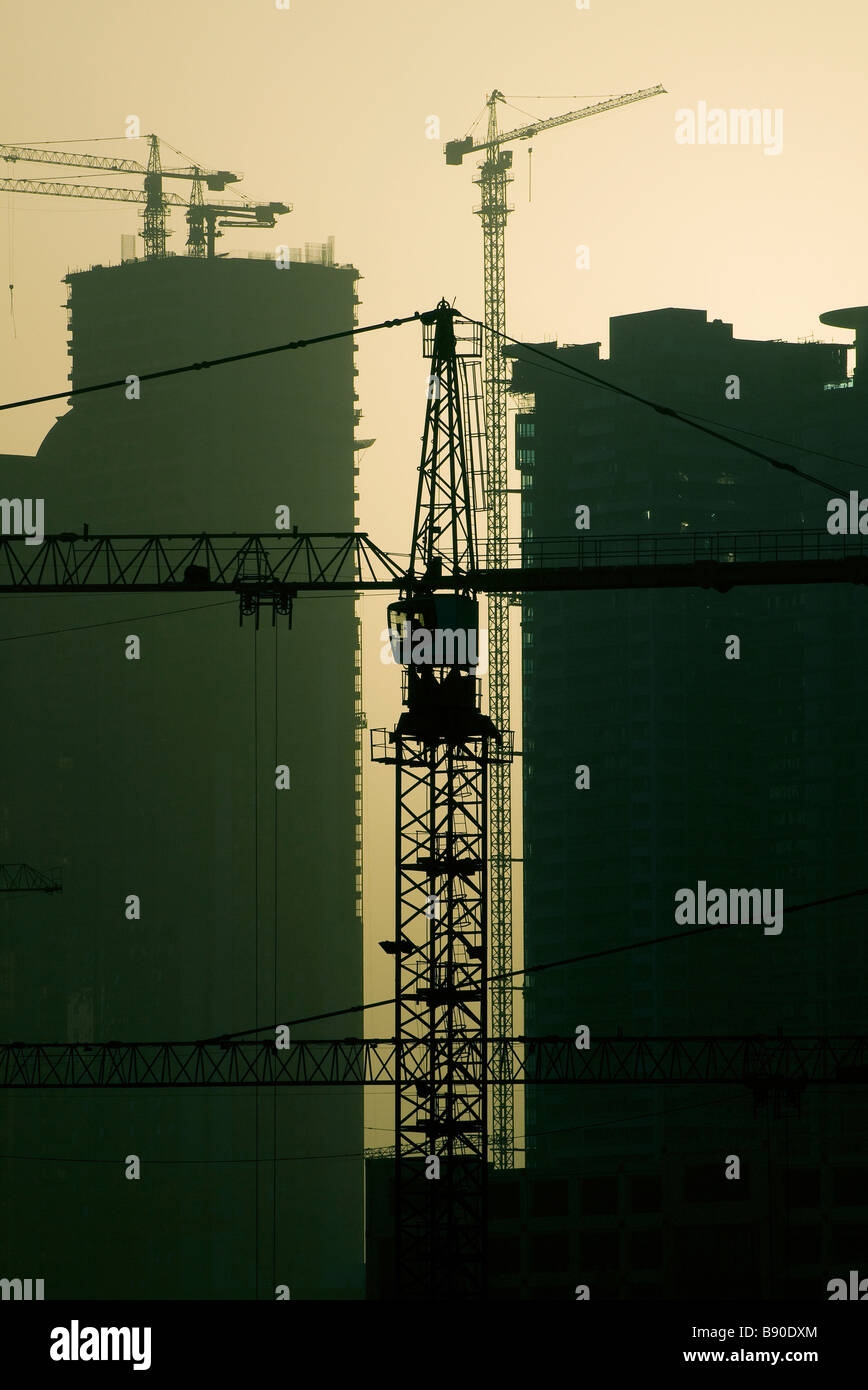 Cranes at construction site hi-res stock photography and images - Alamy