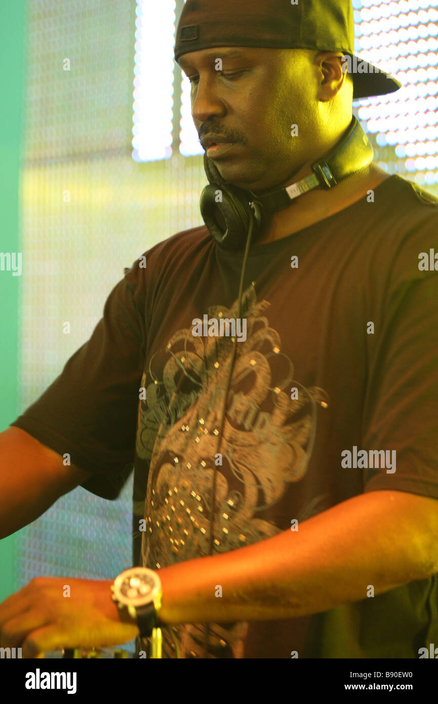 Live performance of DJ Todd Terry at Tomorrowland 2008 held on Recreational area De Schorre, Boom in Belgium Stock Photo