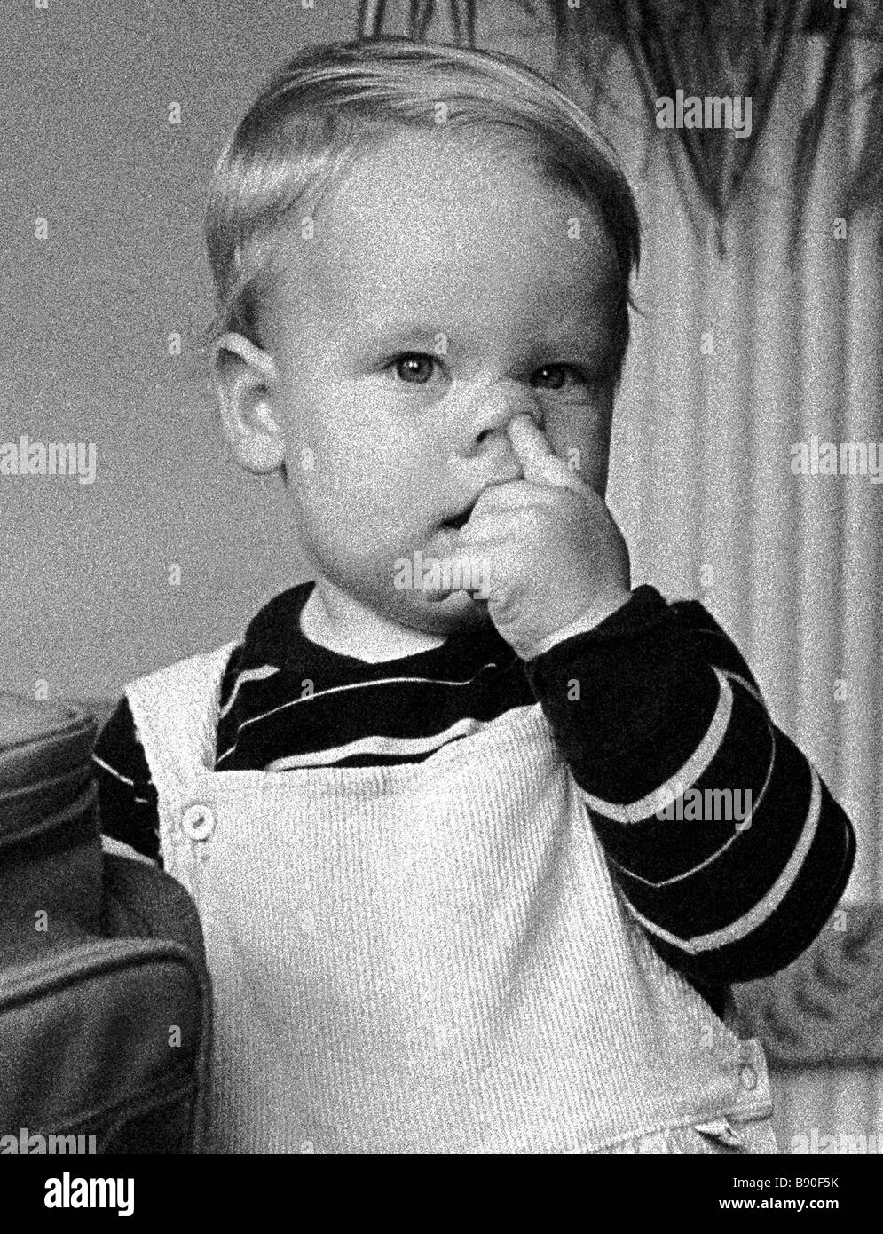 Picking the nose Black and White Stock Photos & Images - Alamy