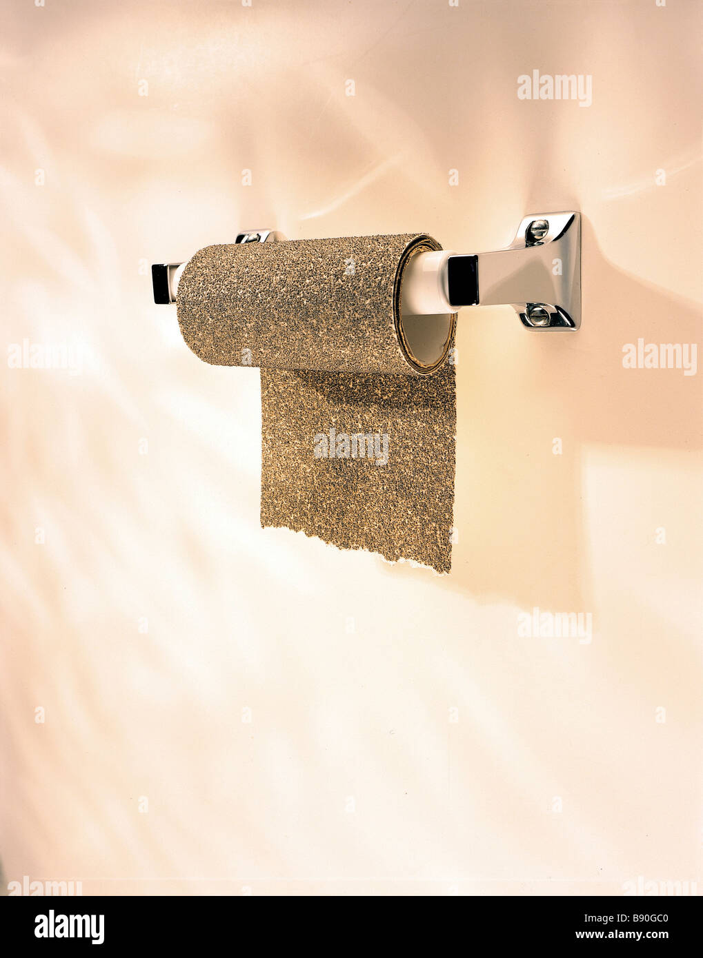 FL2932, RON ELMY; Roll toilet tissue made sandpaper Stock Photo Alamy