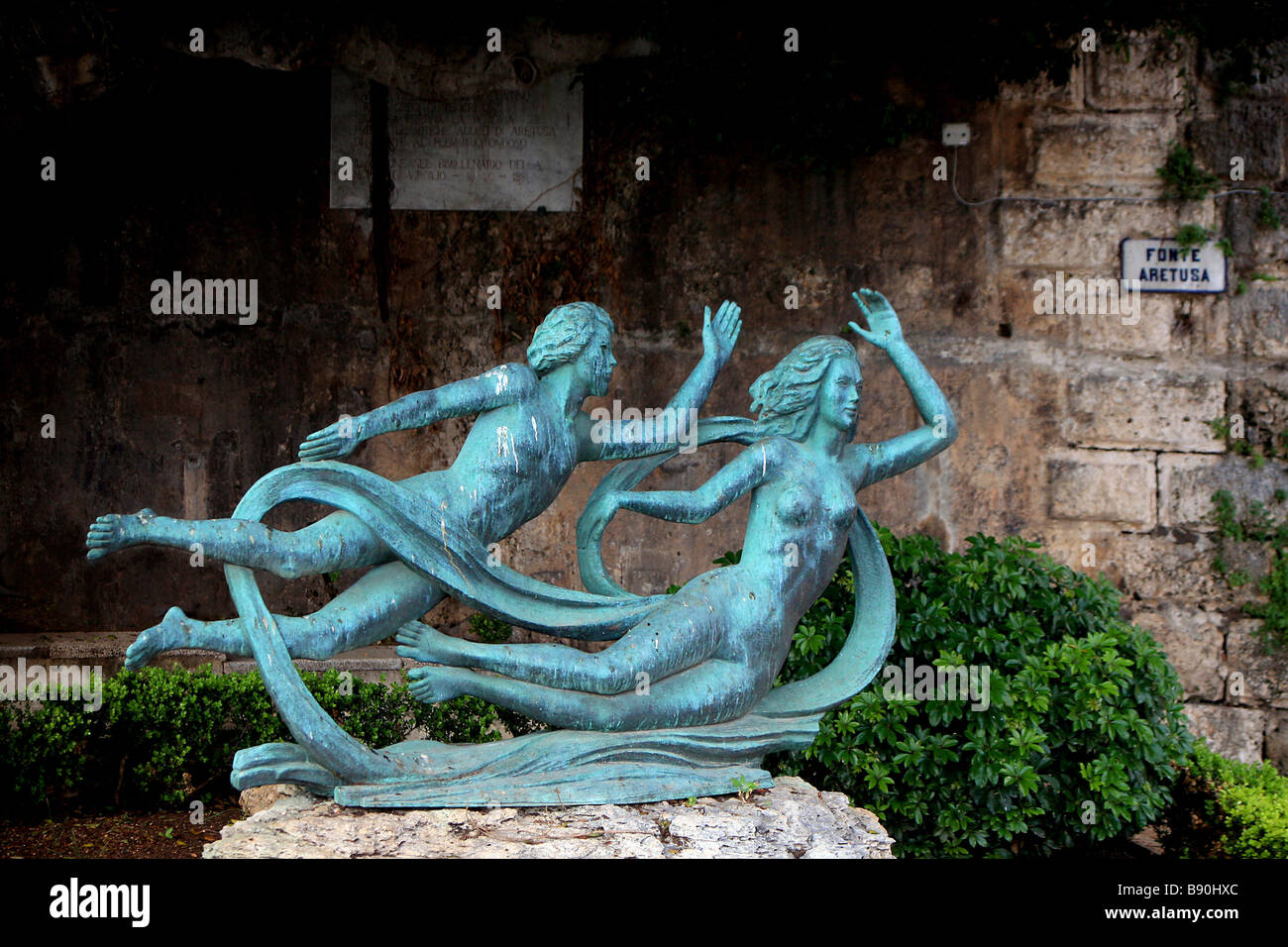 Alpheus and Arethusa, Syracuse, Sicily, Italy Stock Photo