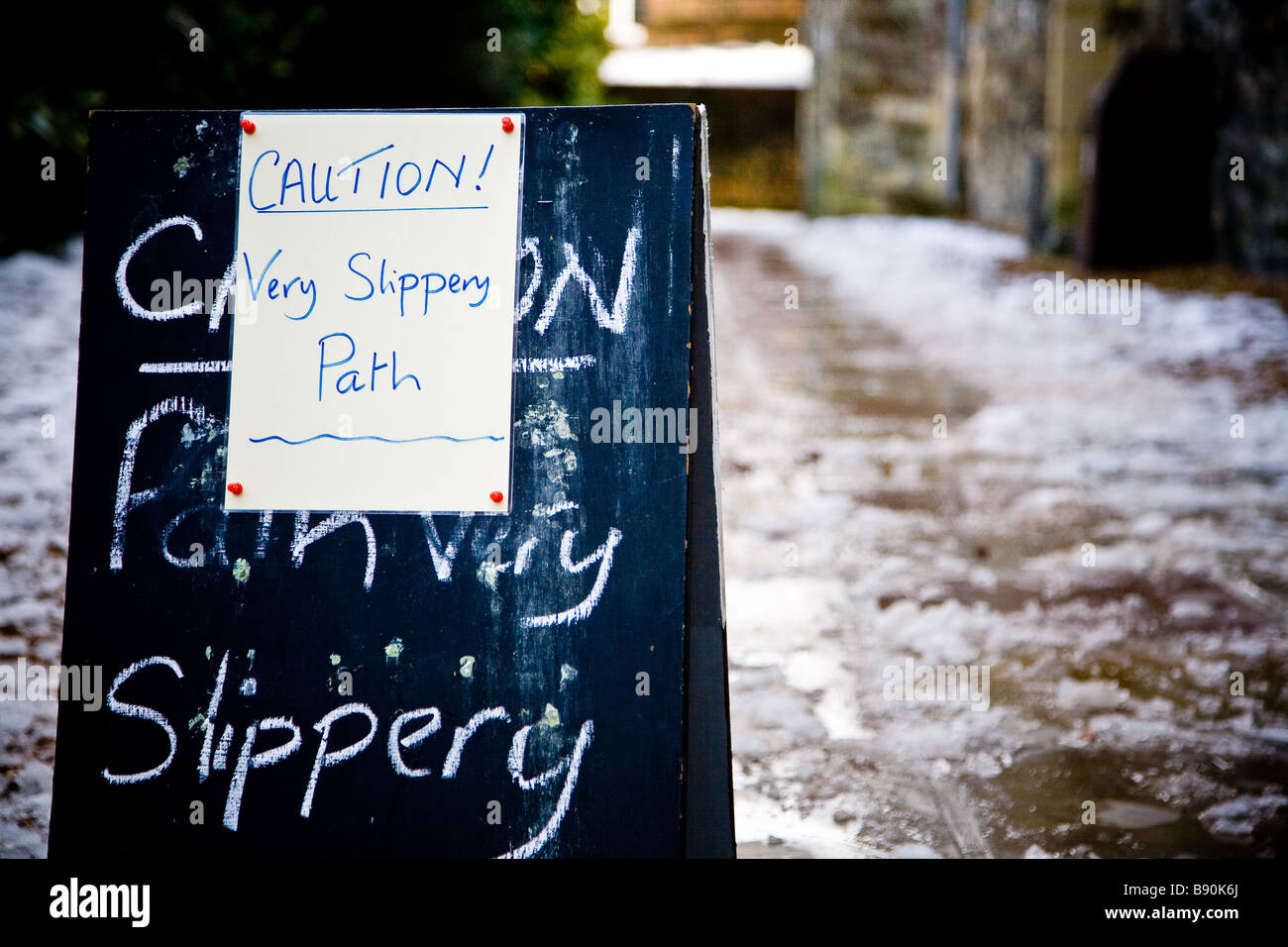 Slippery path in Rye Stock Photo - Alamy