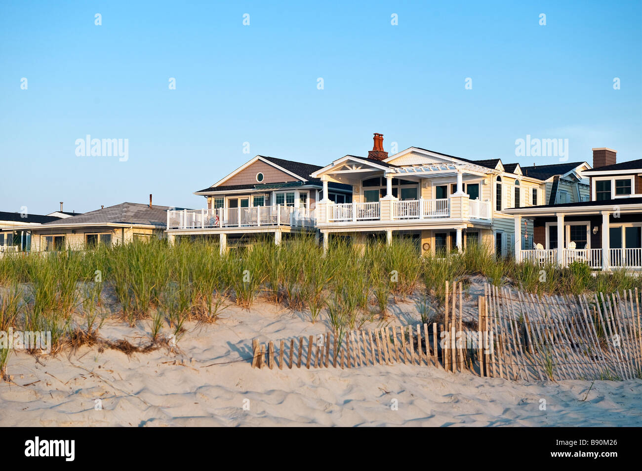 Beachfront houses in Ocean City New Jersey USA Stock Photo