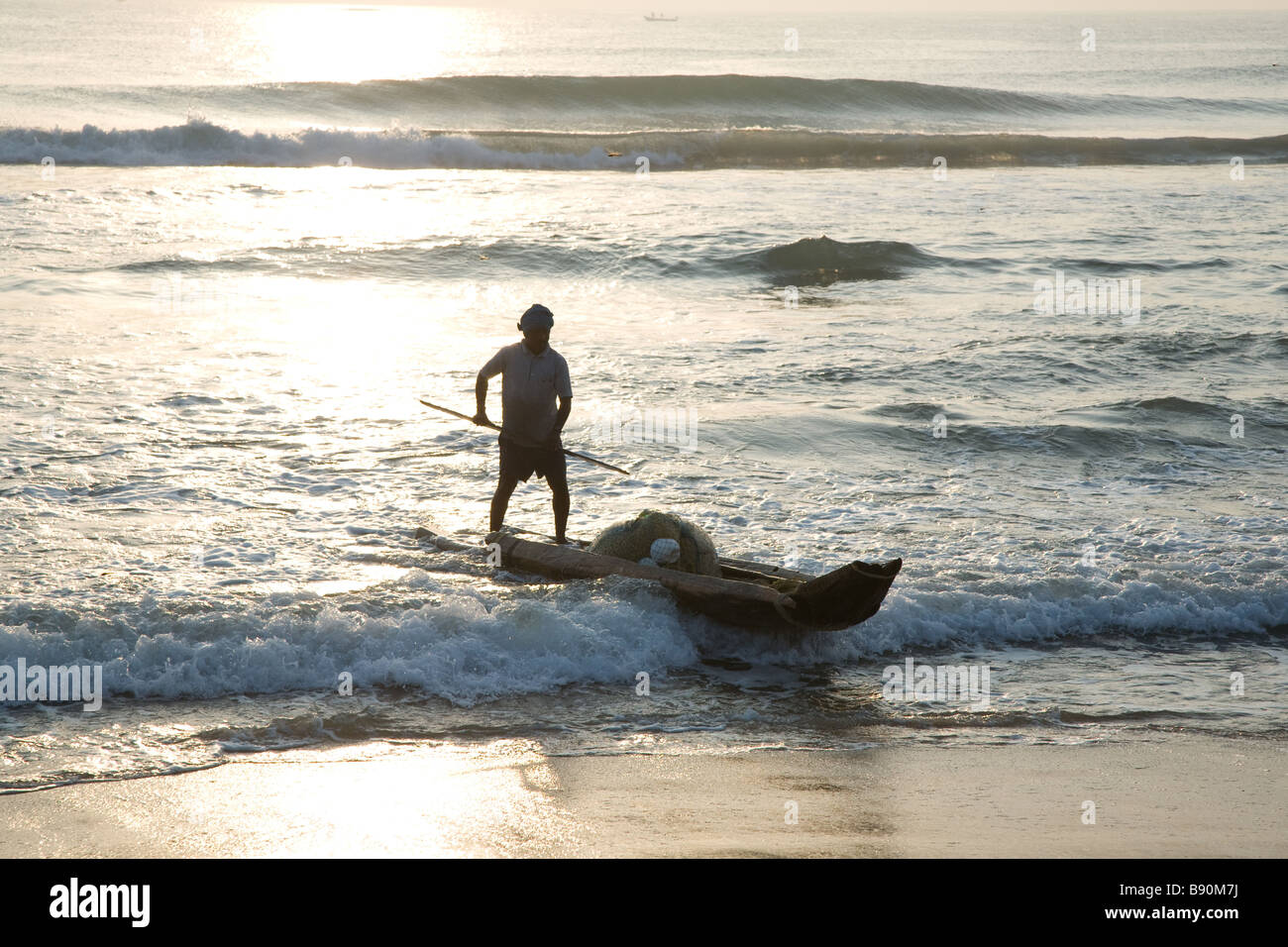 indian fisherman Stock Photo