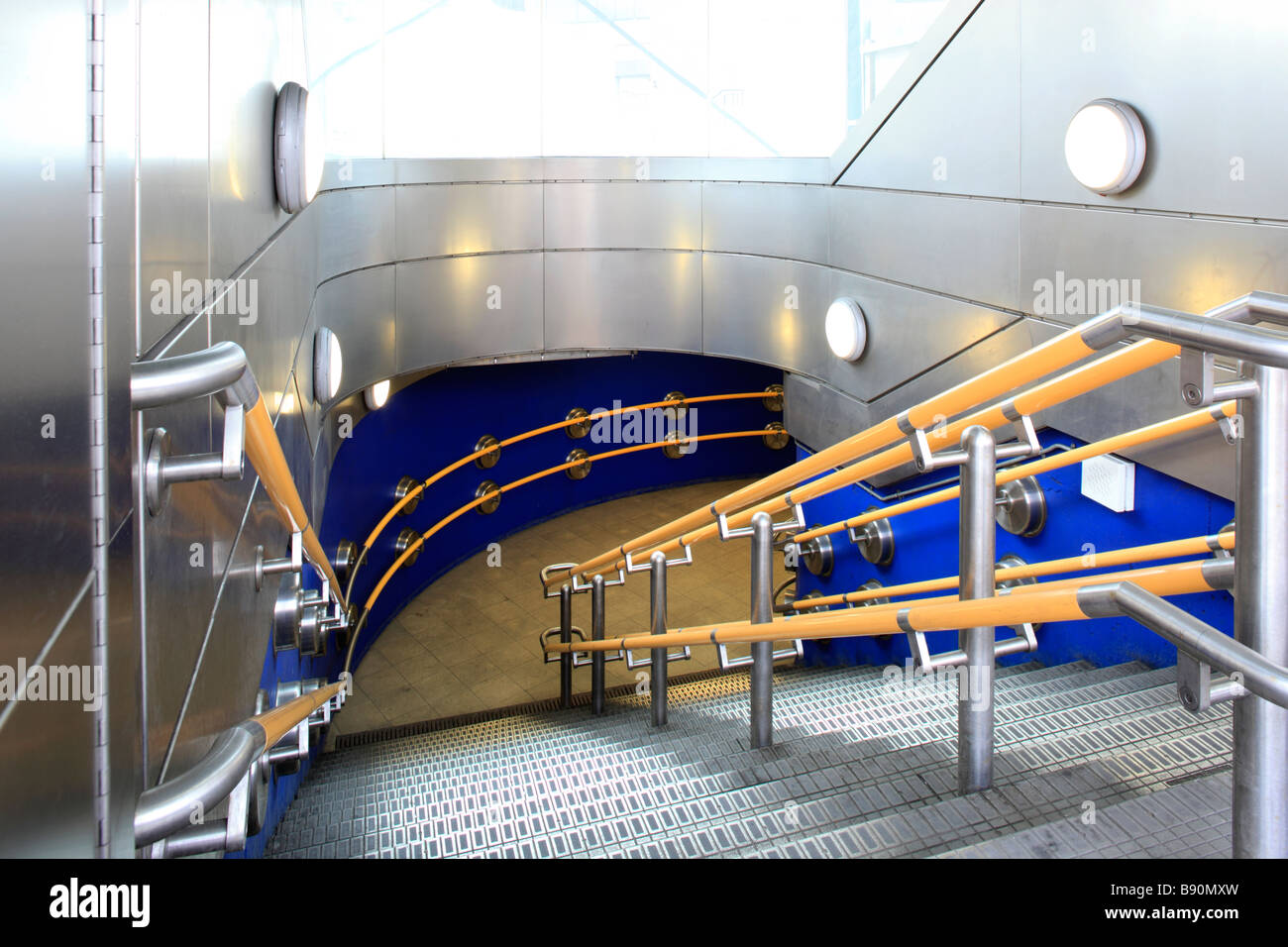 Stairwell at Aldgate East Tube Station Stock Photo