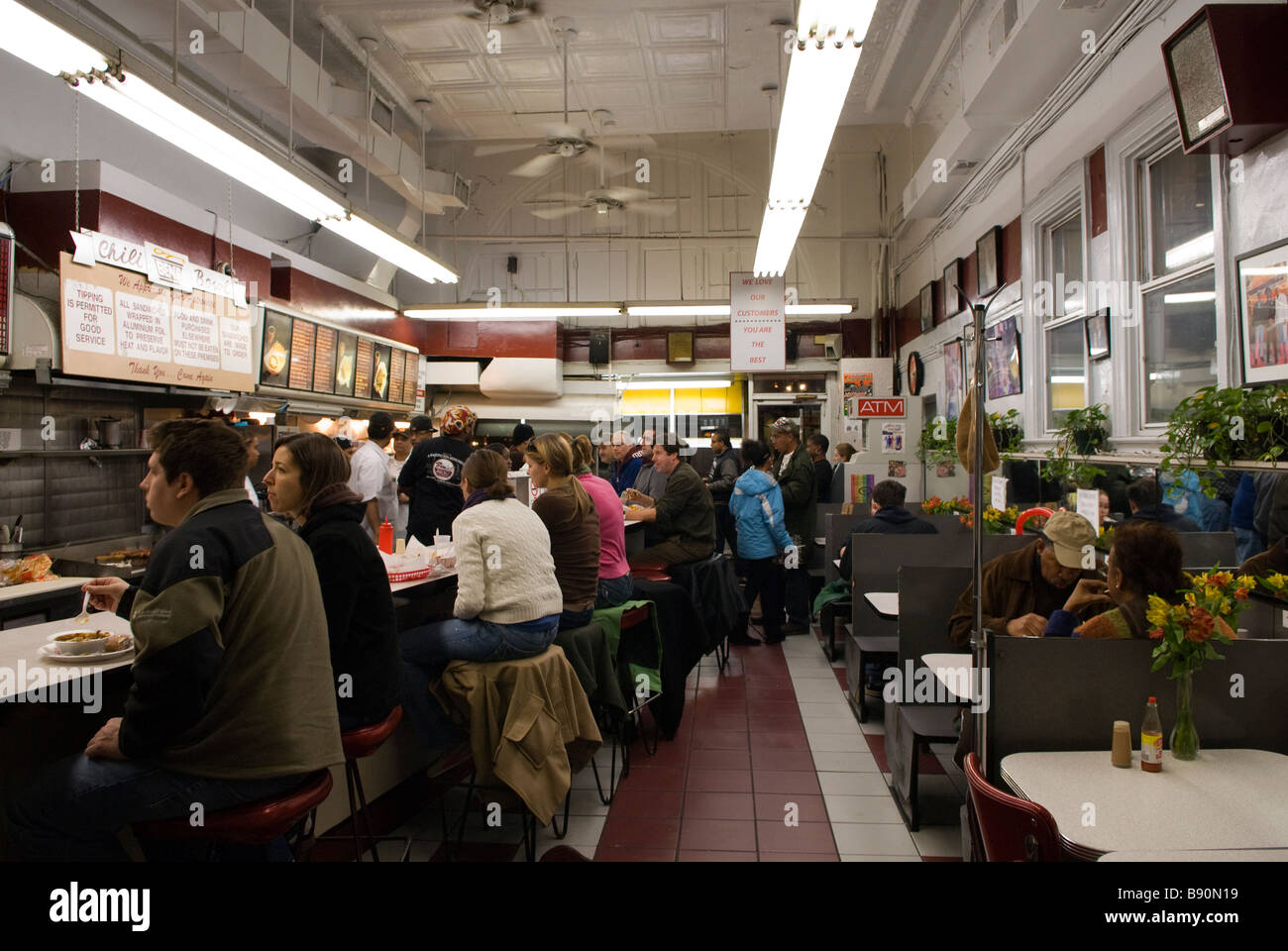 Interior Ben's Chili Bowl diner and landmark restaurant at 1213 U