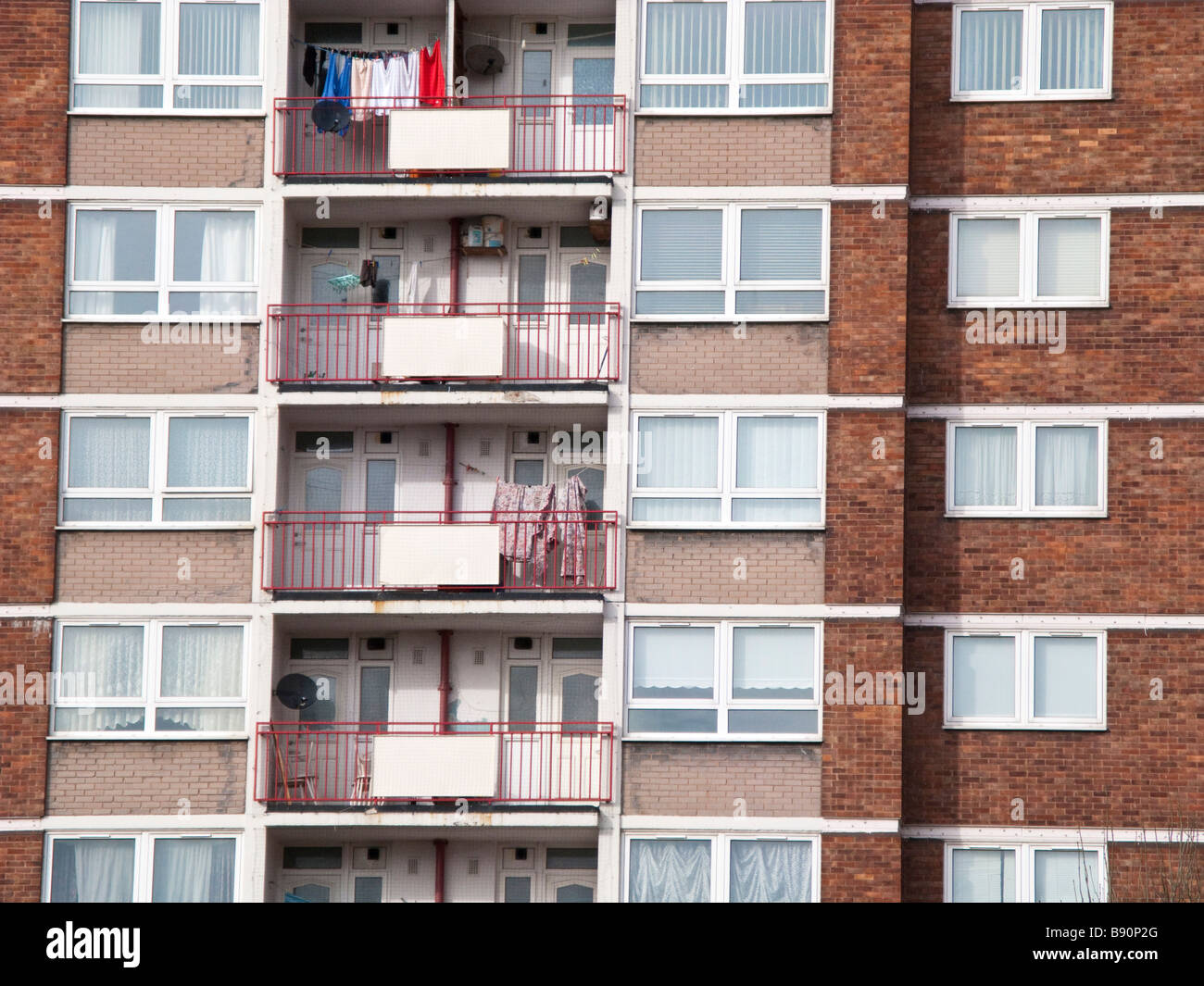 high rise tower blocks on an inner city estate in Liverpool Stock Photo