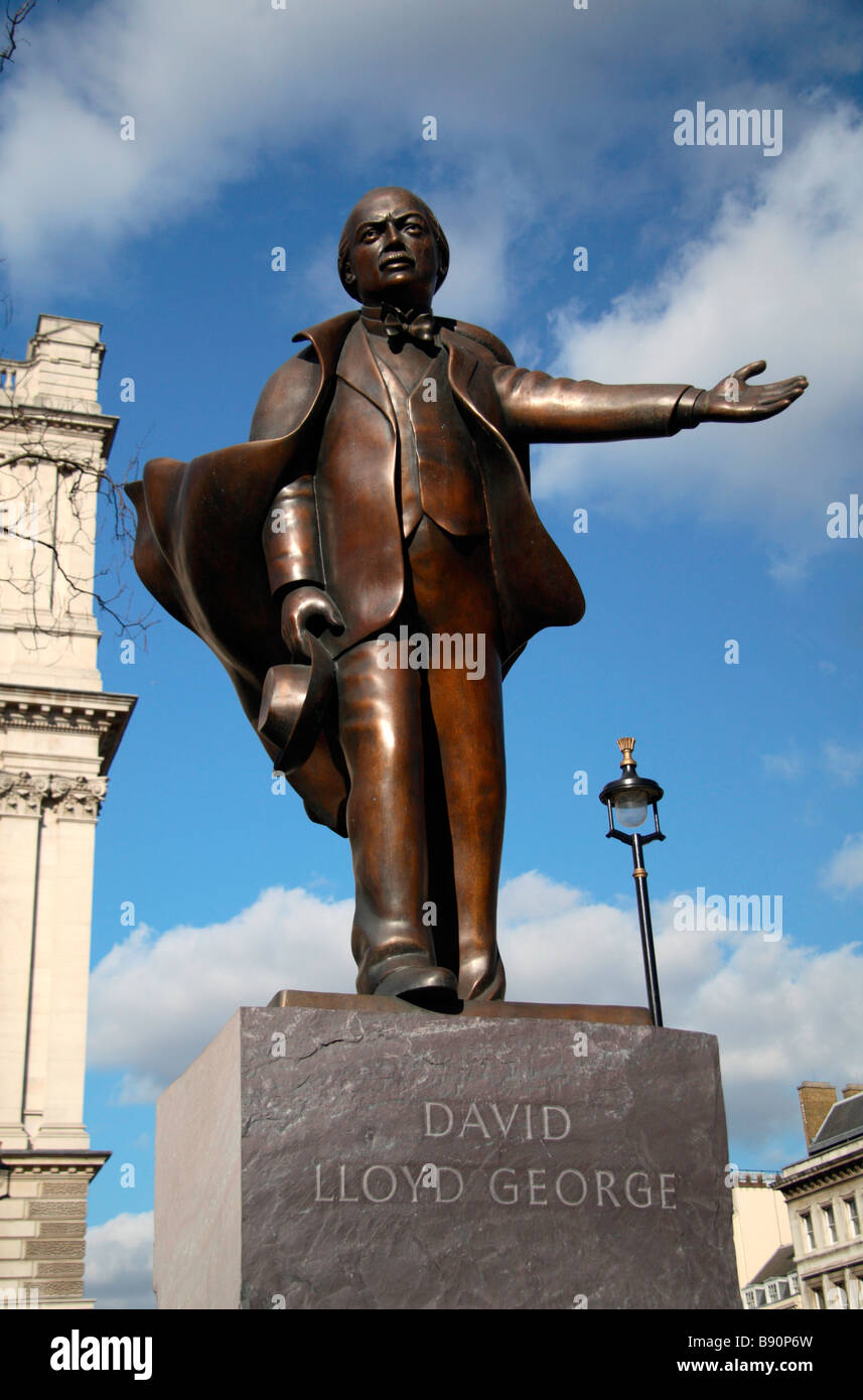 The controversial statue of David Lloyd in Parliament Square
