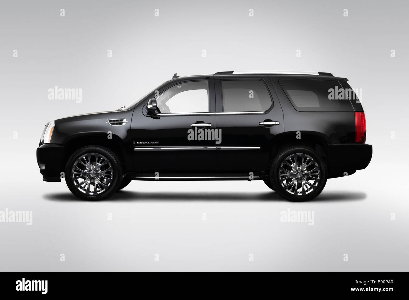 2009 Cadillac Escalade in Black - Drivers Side Profile Stock Photo