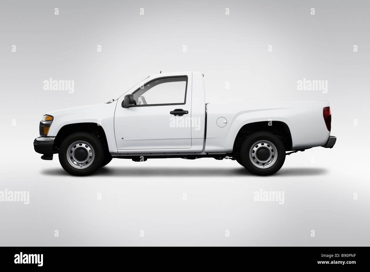 2009 GMC Canyon in White - Drivers Side Profile Stock Photo