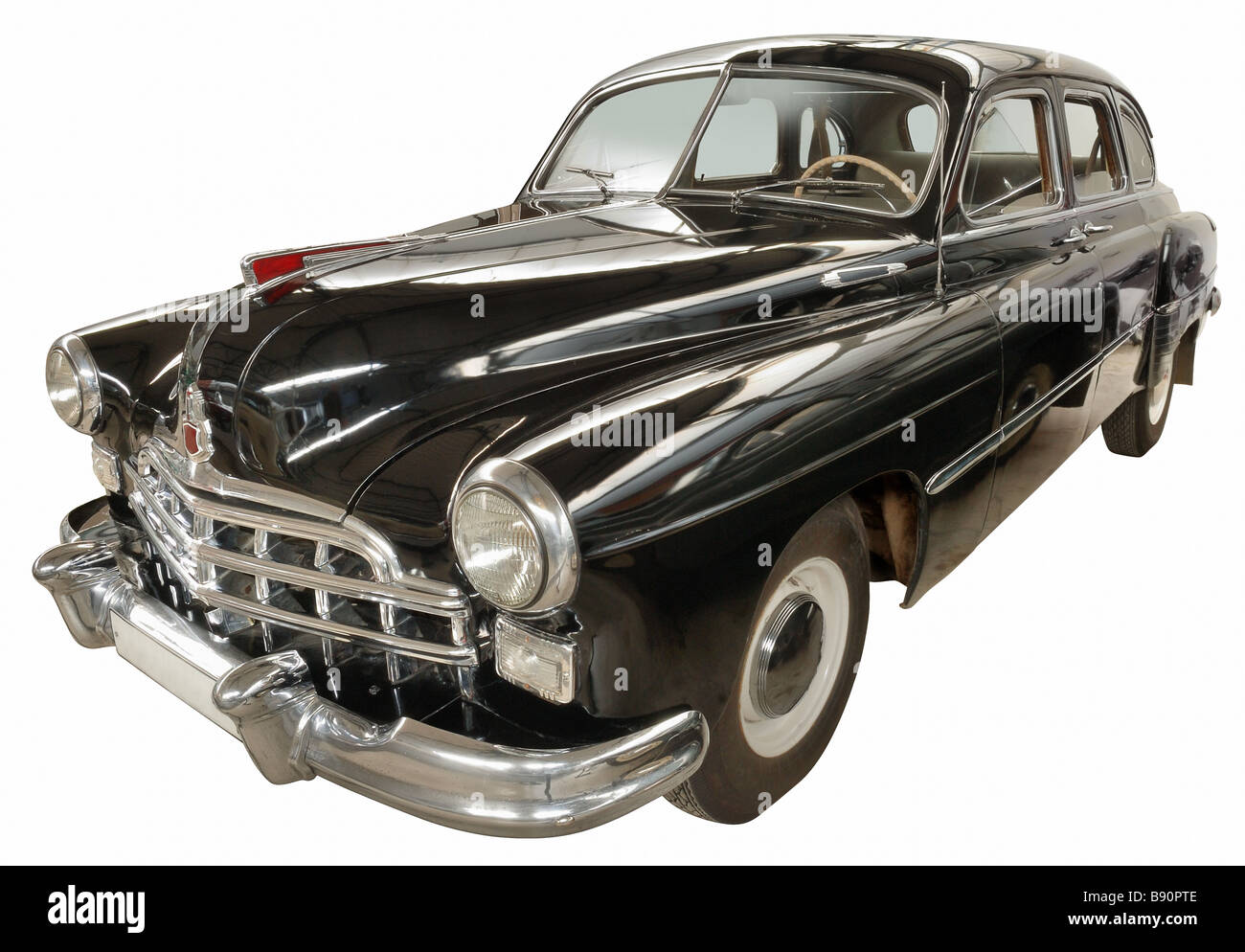 The Soviet car of a luxury class of 50th years isolated over white with clipping path Stock Photo