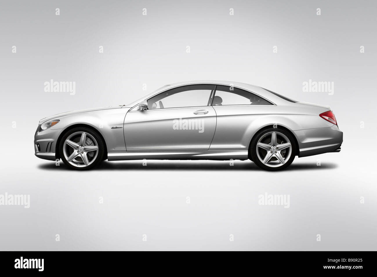 2009 Mercedes-Benz CL-Class CL63 AMG in Silver - Drivers Side Profile Stock Photo
