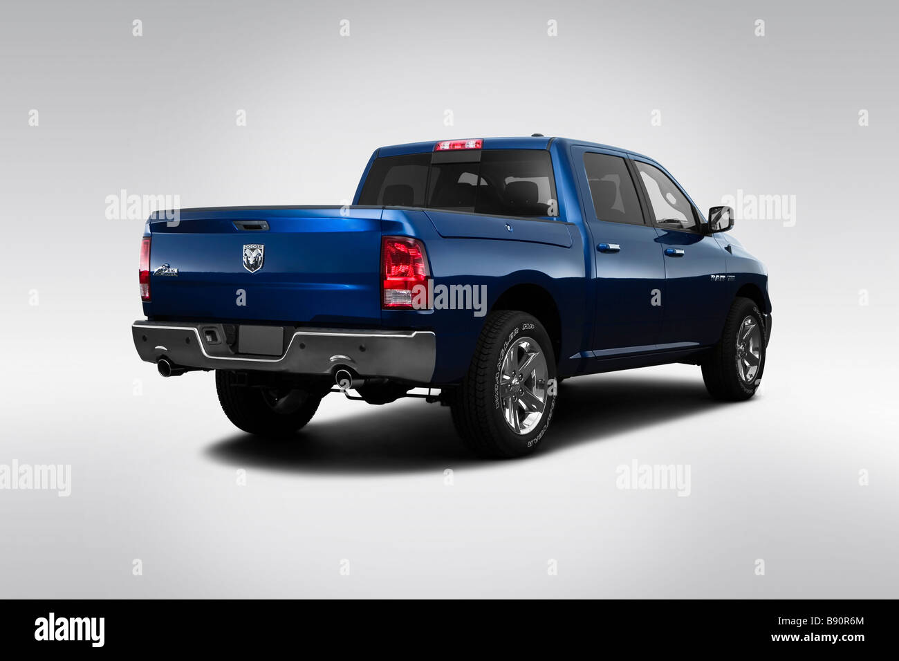 2009 Dodge Ram 1500 SLT in Blue - Rear angle view Stock Photo