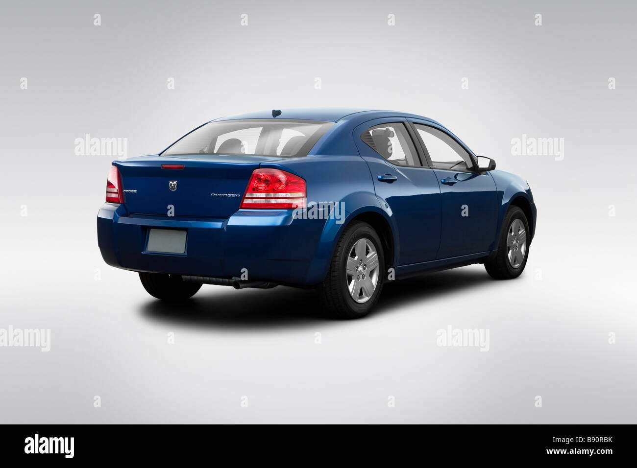 2009 Dodge Avenger SE in Blue - Rear angle view Stock Photo