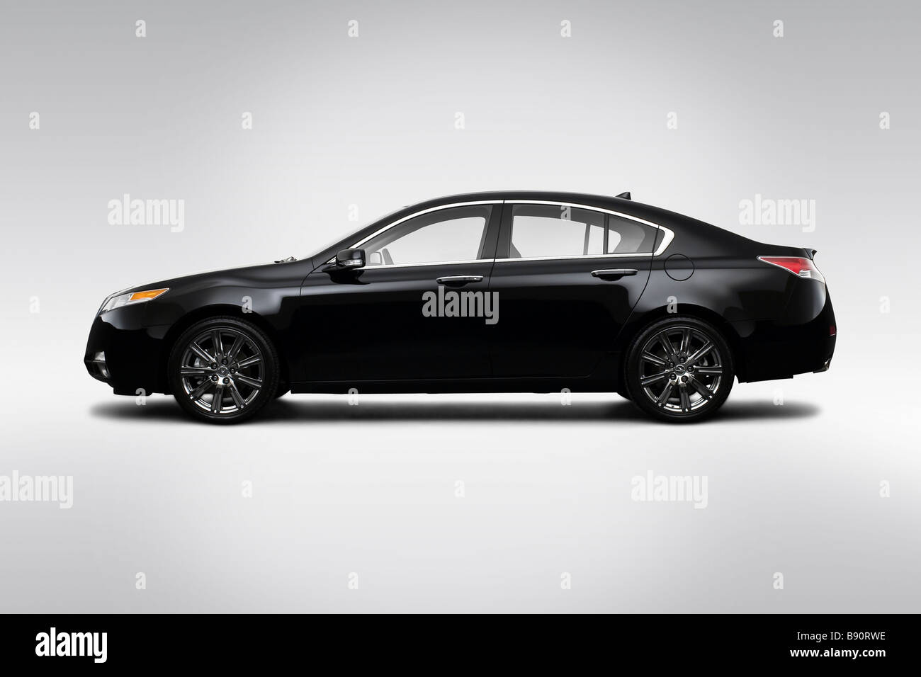 2009 Acura TL SH-AWD with Technology Package in Black - Drivers Side Profile Stock Photo