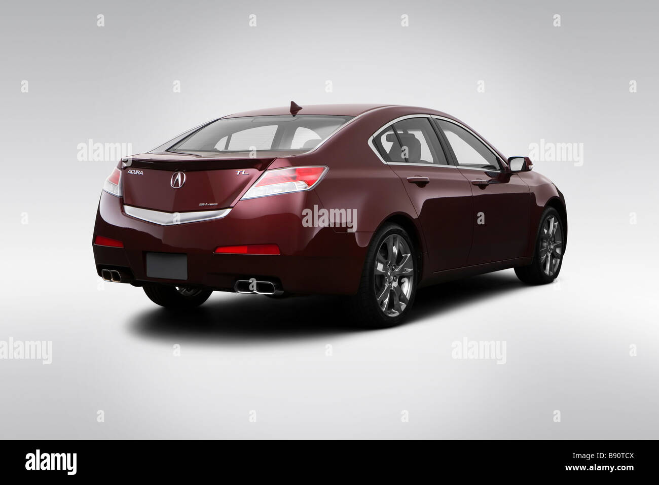 2009 Acura TL Type-S in Red - Rear angle view Stock Photo