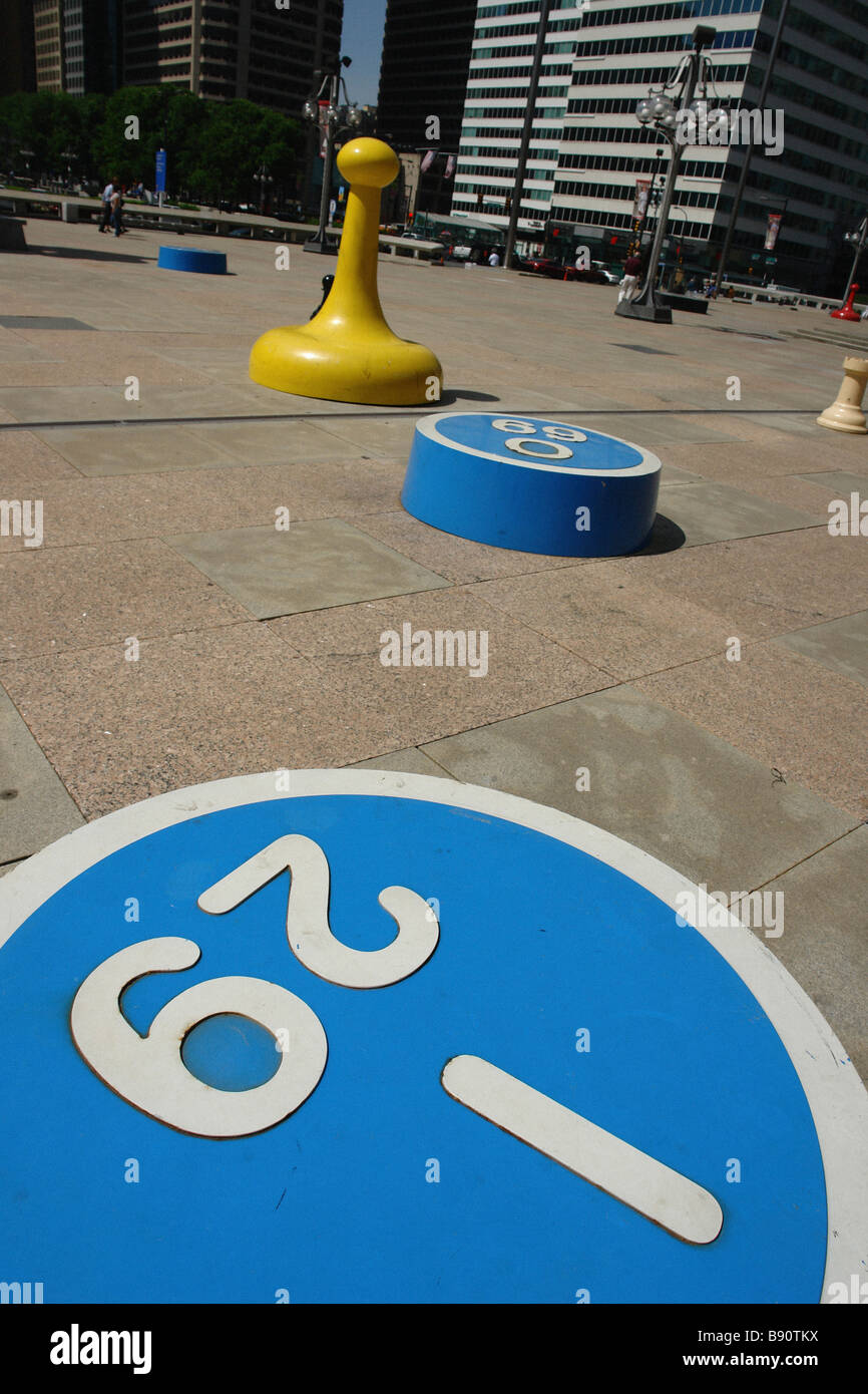 Oversized game piece in Your Move by artists Roger White, Daniel