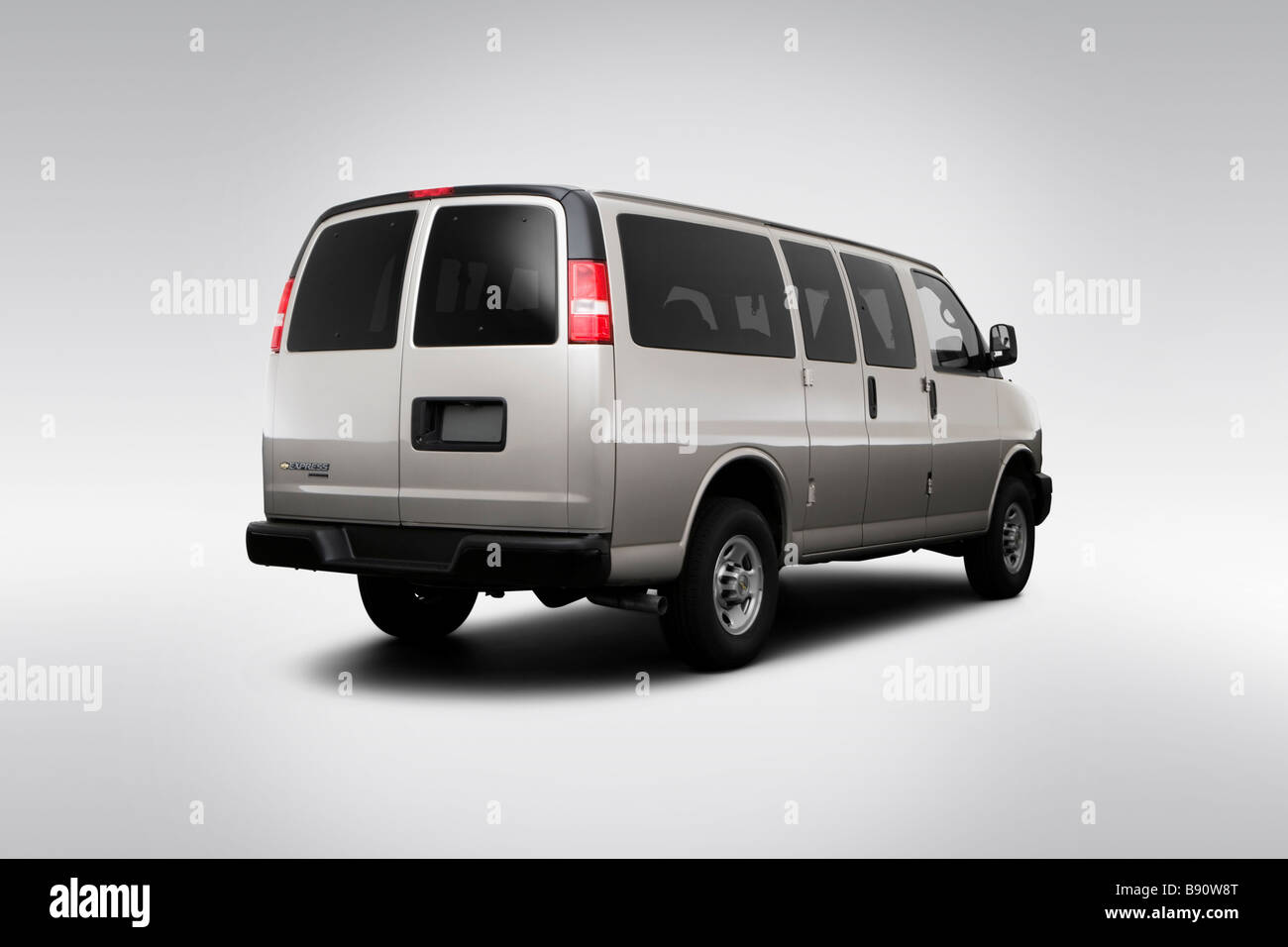 2009 Chevrolet Express 2500 in Silver - Rear angle view Stock Photo