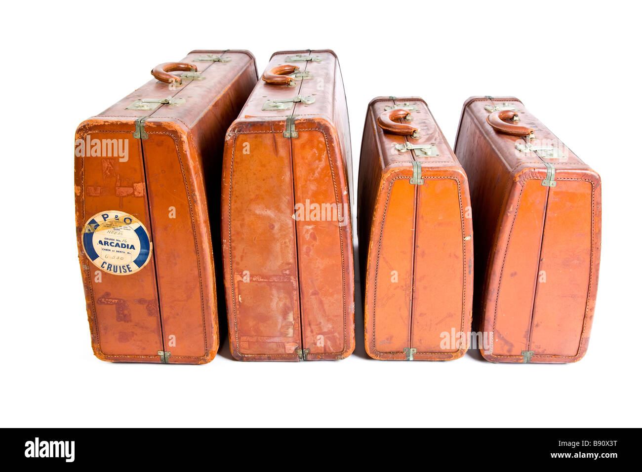 old fashioned leather suitcase