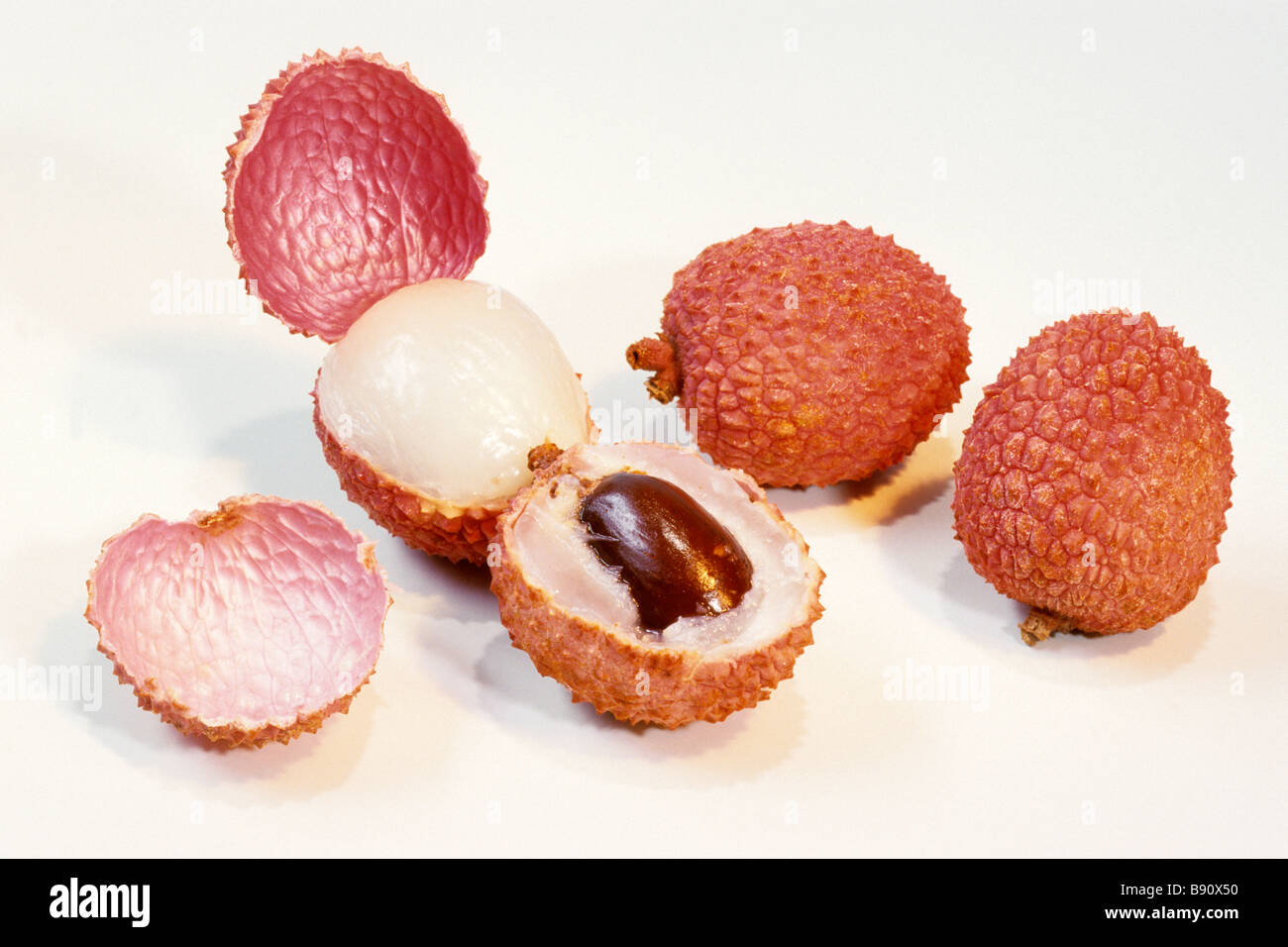 Lychee (Litchi chinensis),fruits, studio picture Stock Photo