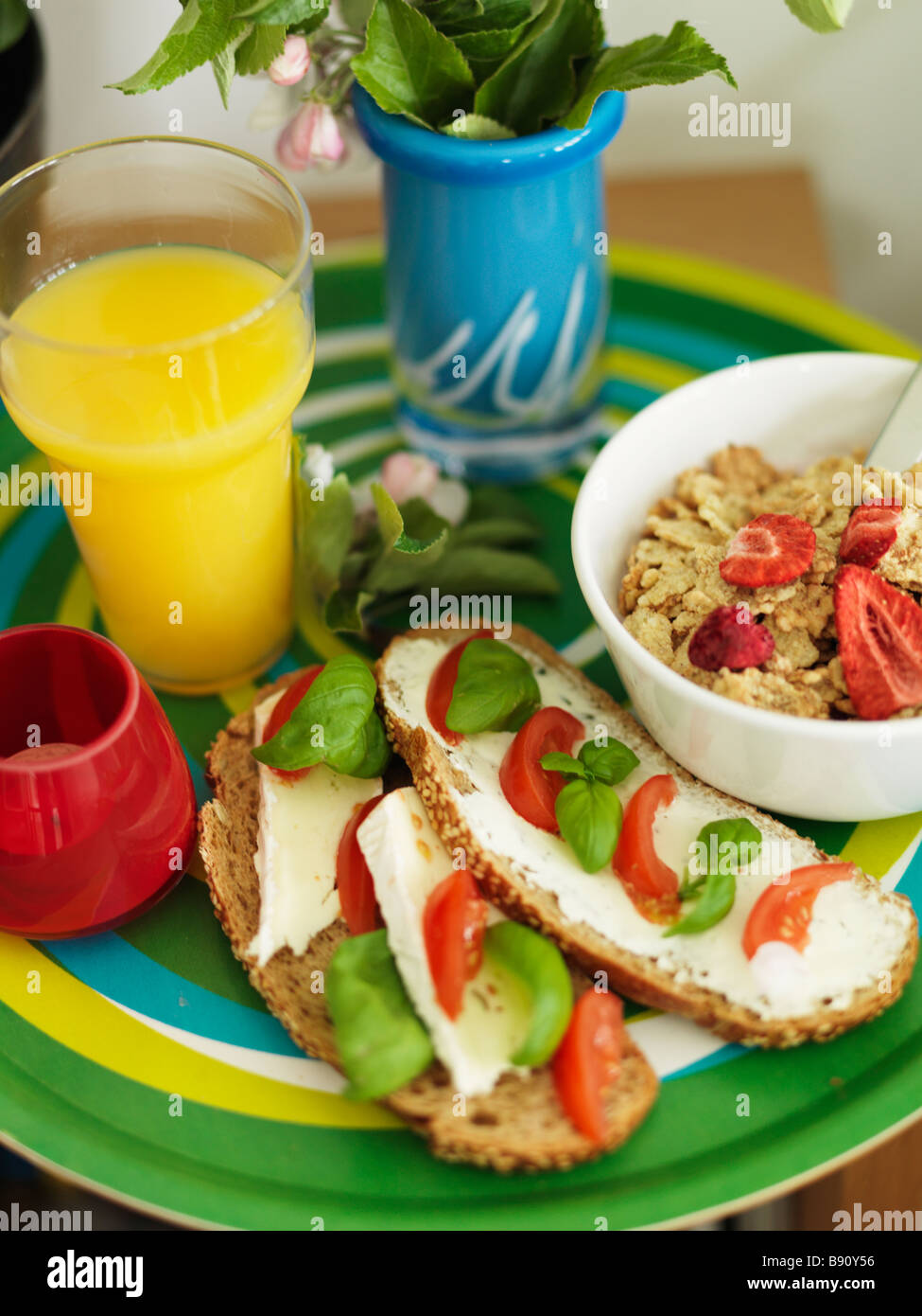 Breakfast on a tray Stock Photo Alamy