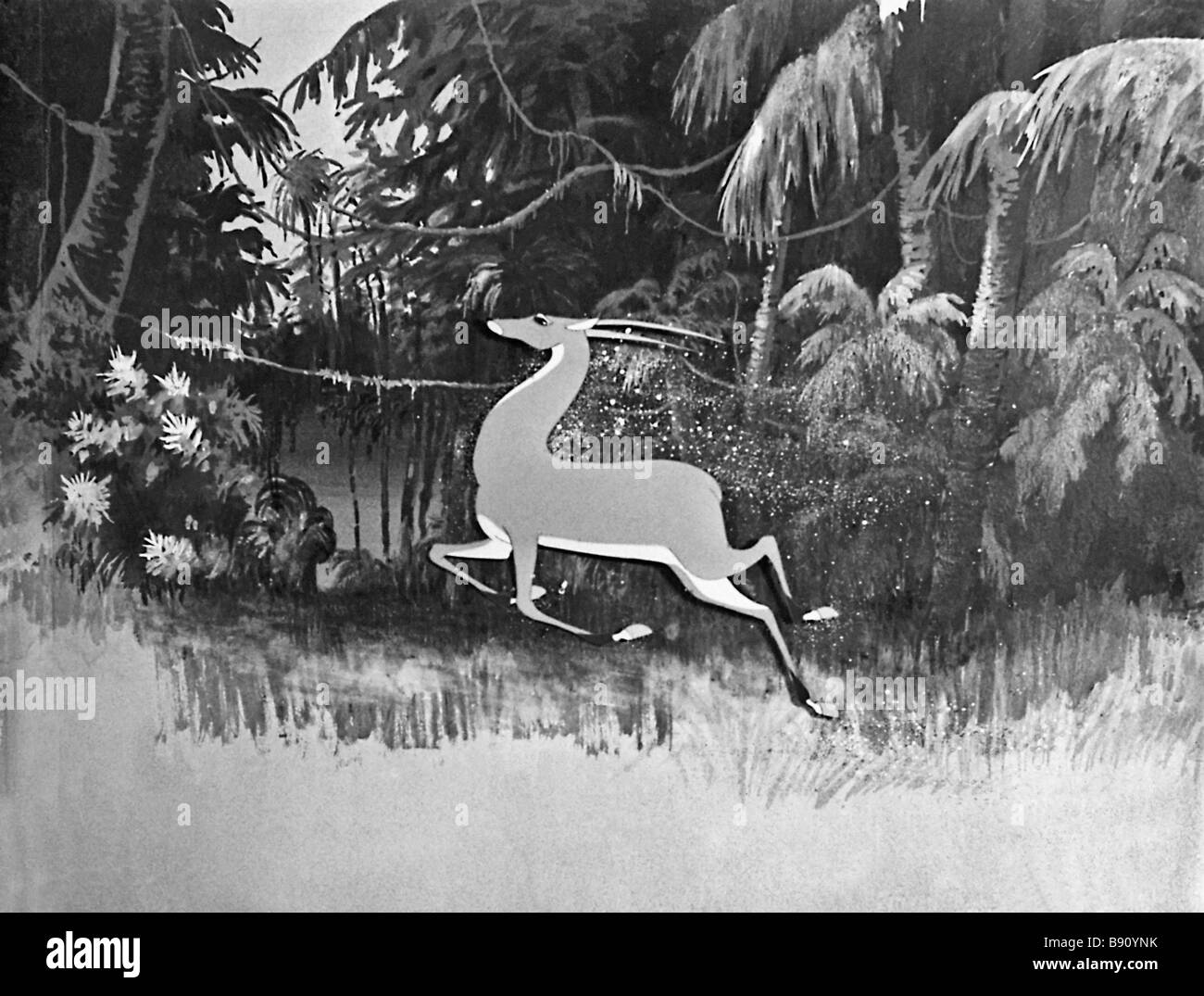 Scene from the animated cartoon Gold antelope Stock Photo - Alamy