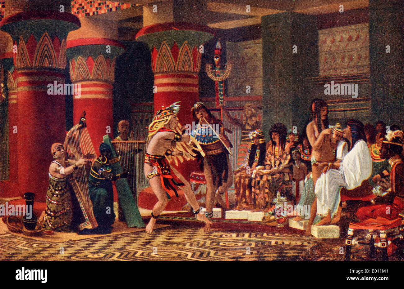 Pastime in Ancient Egypt Three Thousand Years Ago Stock Photo
