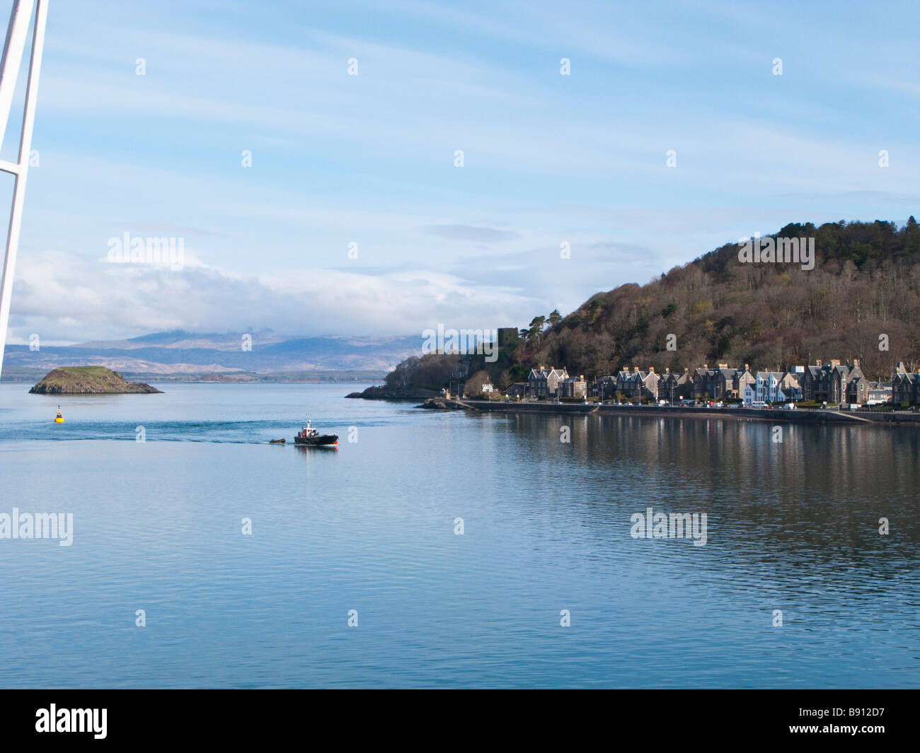 Oban viewed from the ferry Stock Photo