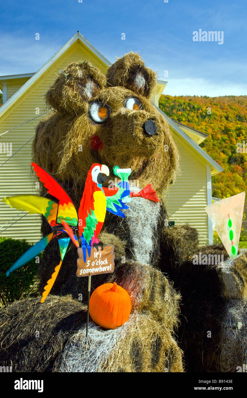 Fall farm decor of hay bales in rural Vermont USA Stock Photo Alamy