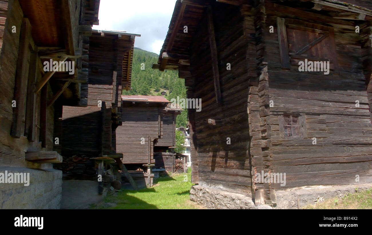 Traditional wood houses Stock Photo