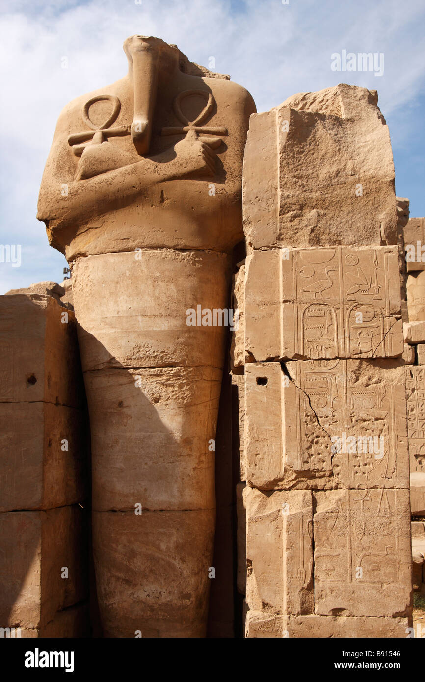 Headless Osiris Statue Of An Egyptian Pharaoh Holding An Ankh In Each Stock Photo Alamy